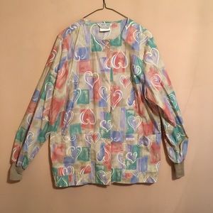 Cherokee brand Valentines Day scrub jacket